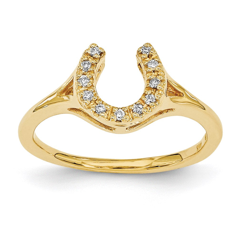 Image of ID 1 14k Yellow Gold AAA Diamond horseshoe ring