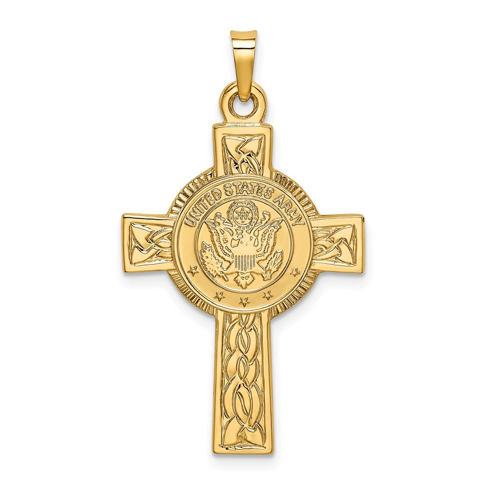 Image of ID 1 14k Yellow Gold Army Insignia Cross Pendant