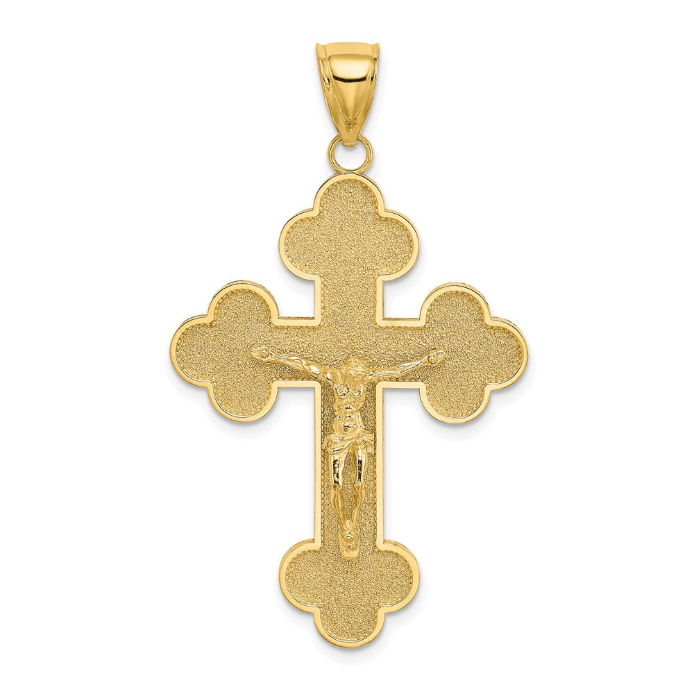 Image of ID 1 14k Yellow Gold Crucifix W/ Budded Tips Charm