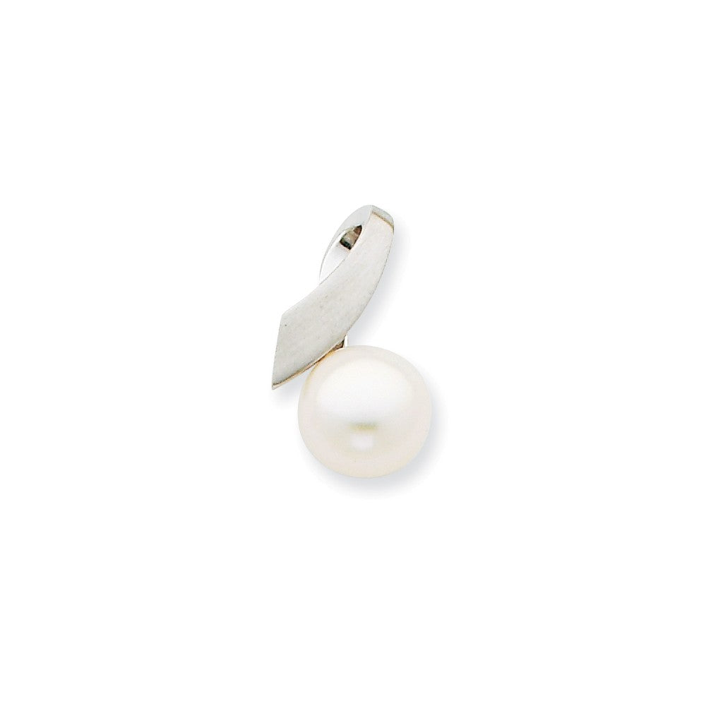 Image of ID 1 14k Yellow Gold Diamond Satin Pearl Pendant