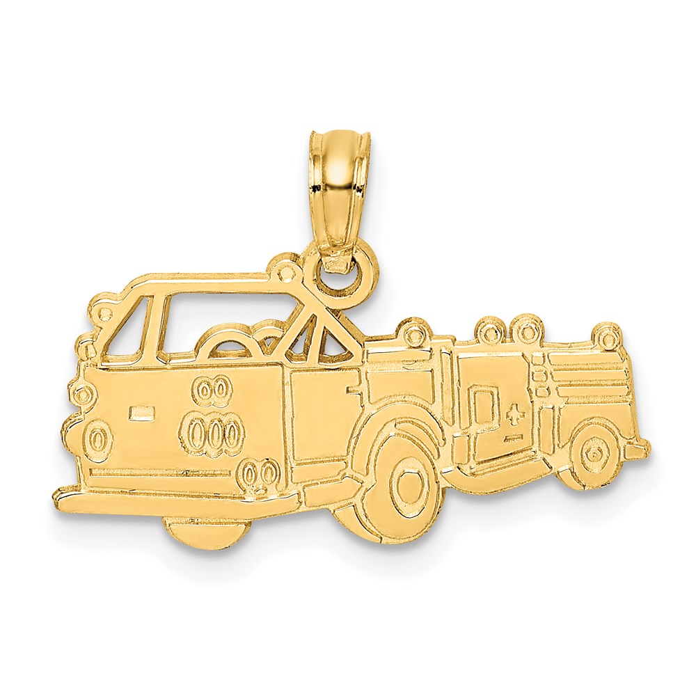 Image of ID 1 14k Yellow Gold Fire Truck Charm