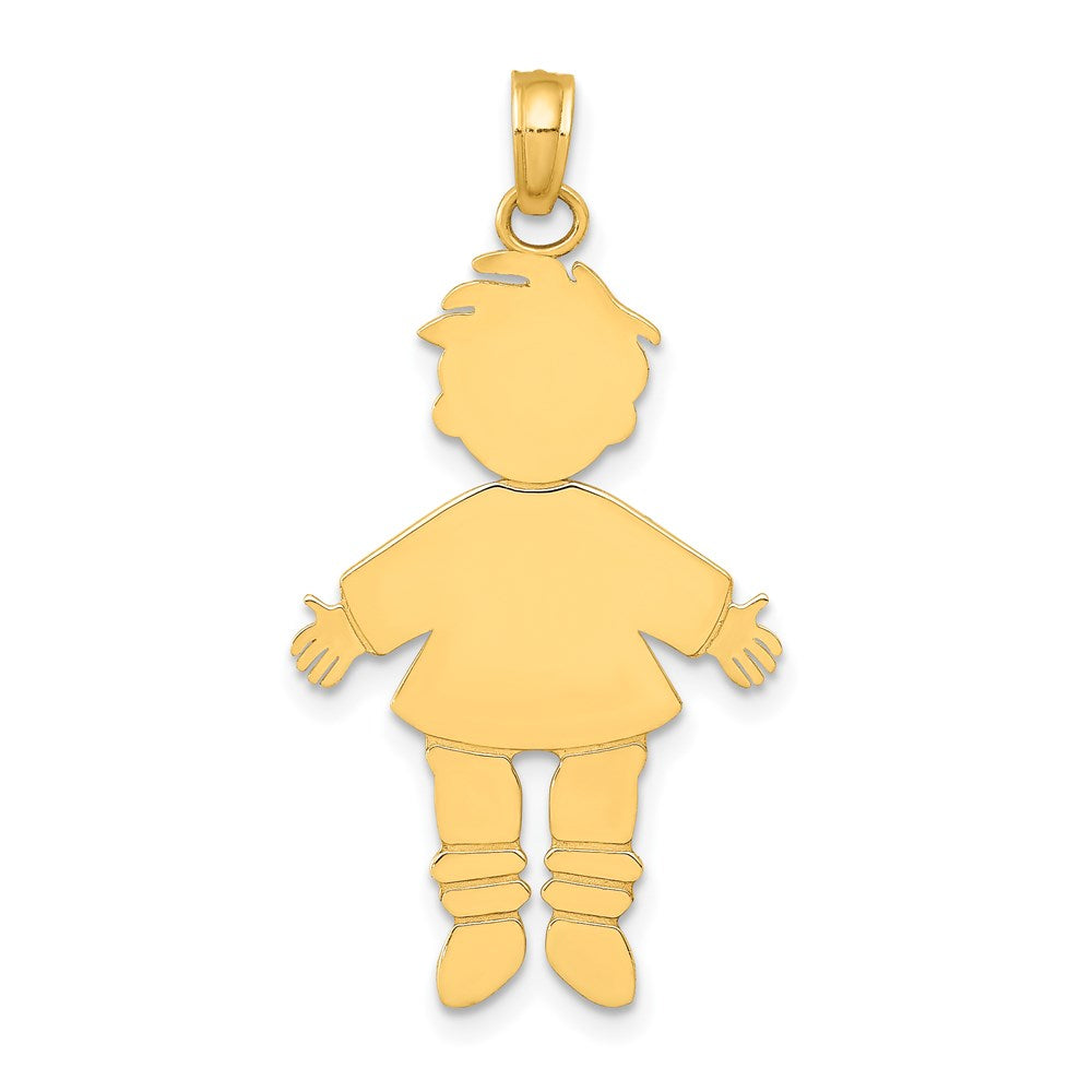 Image of ID 1 14k Yellow Gold Flat Engravable Boy Charm