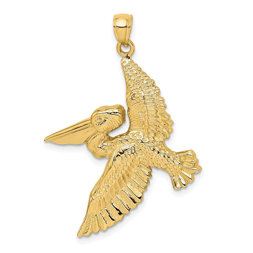 Image of ID 1 14k Yellow Gold Flying Pelican Charm