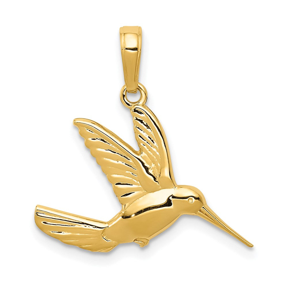 Image of ID 1 14k Yellow Gold Hummingbird in Flight Pendant