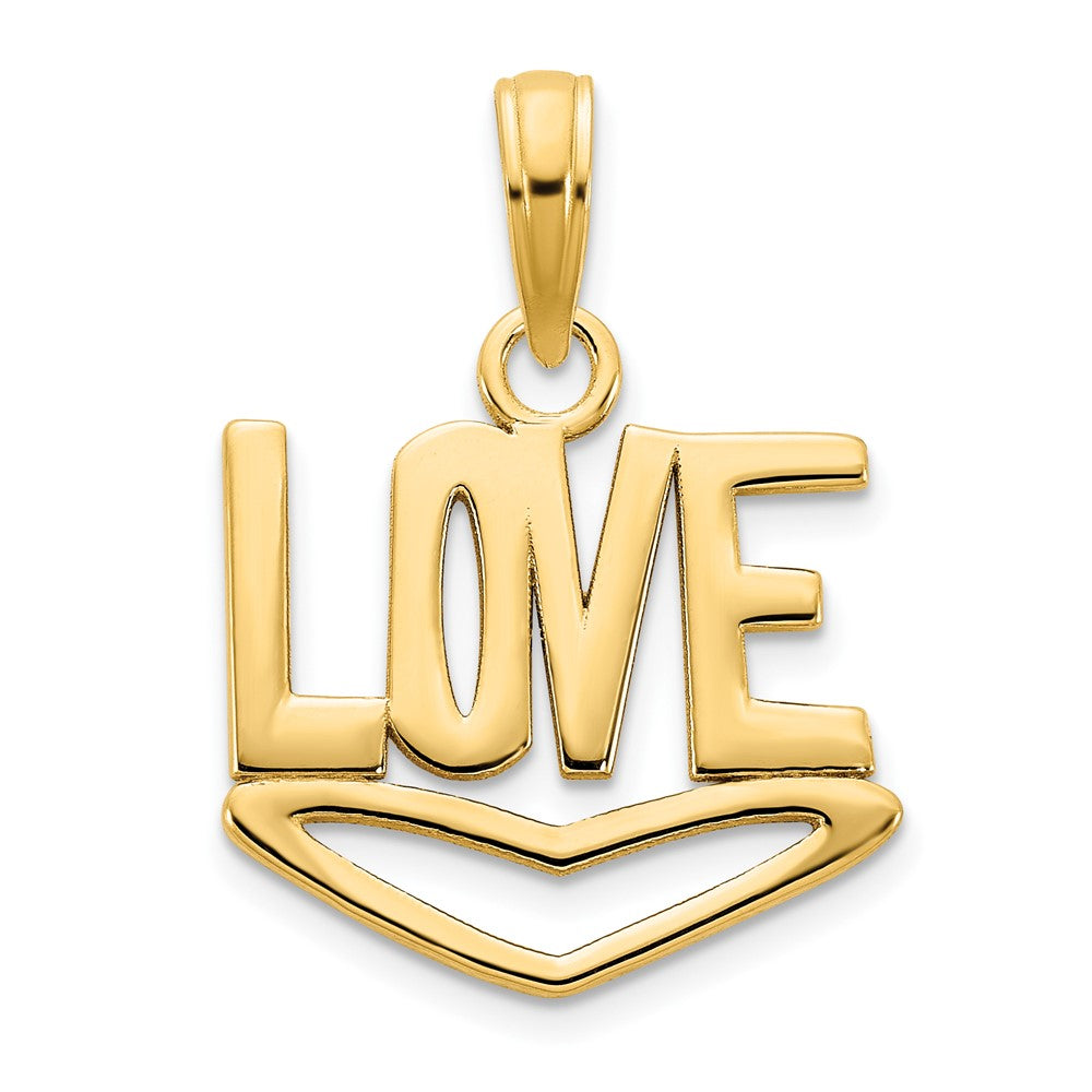 Image of ID 1 14k Yellow Gold LOVE w/Heart Pendant