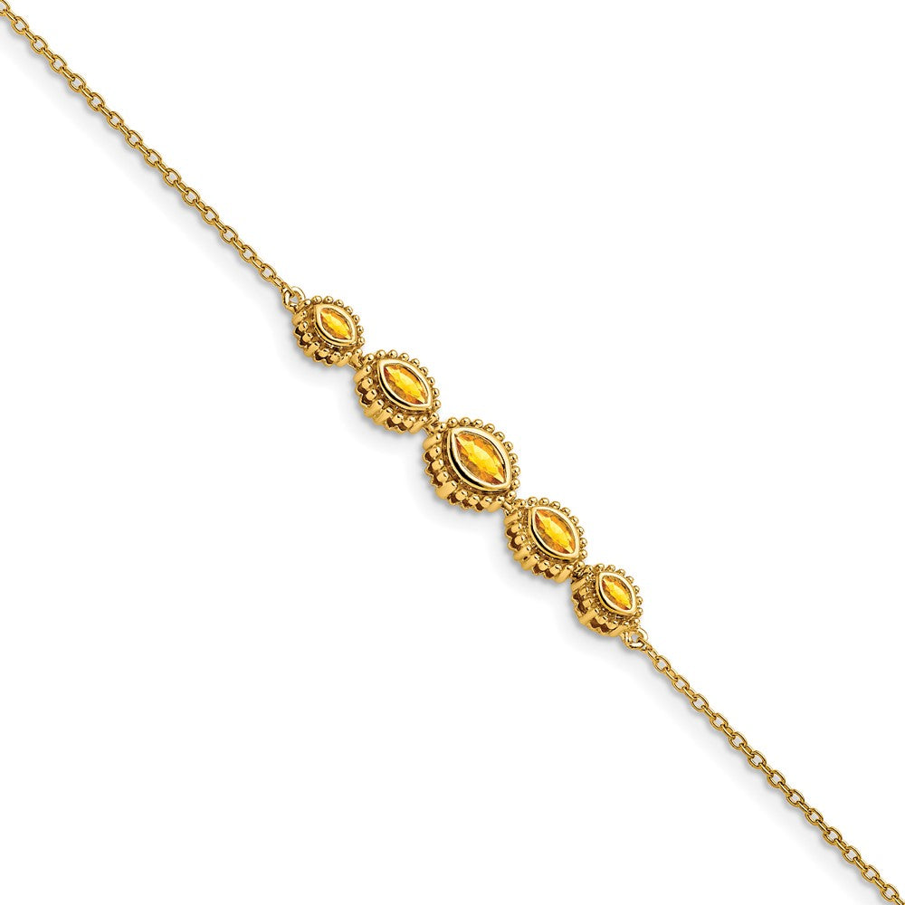 Image of ID 1 14k Yellow Gold Marquise Citrine Bracelet