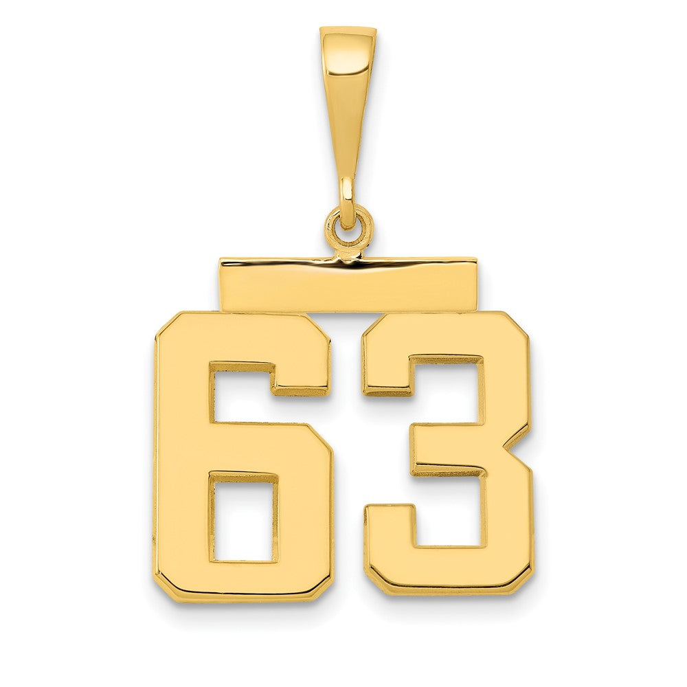 Image of ID 1 14k Yellow Gold Medium Polished Number 63 Charm