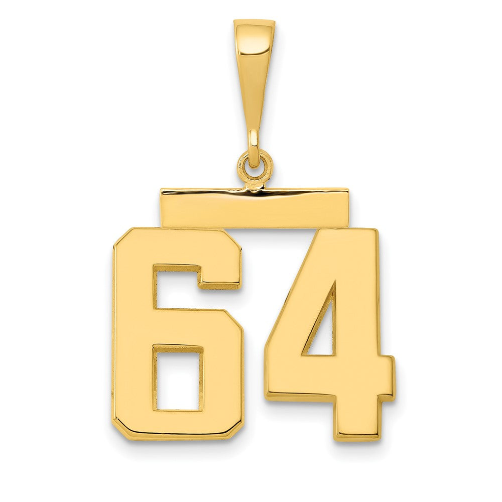 Image of ID 1 14k Yellow Gold Medium Polished Number 64 Charm