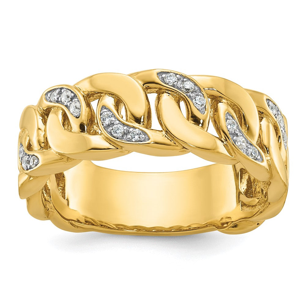 Image of ID 1 14k Yellow Gold Men's Link Design 1/8 carat Diamond Complete Ring