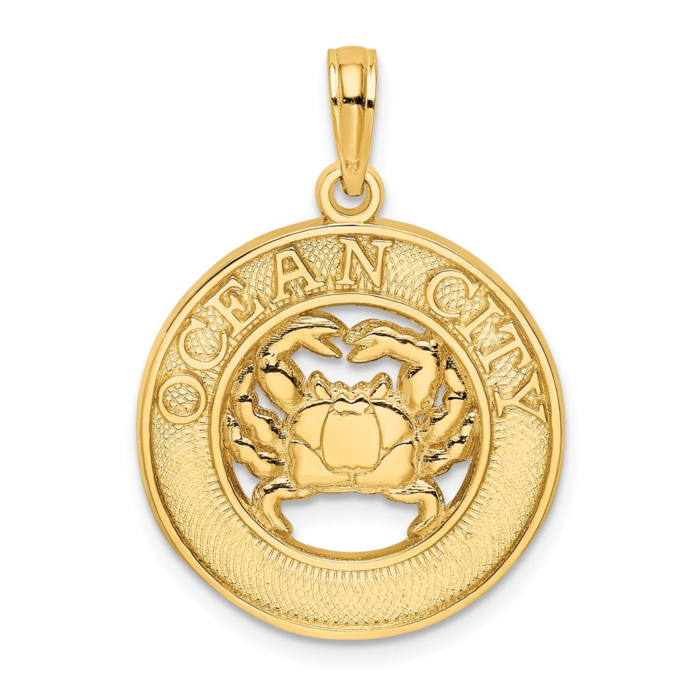 Image of ID 1 14k Yellow Gold OCEAN CITY w/ Crab Charm