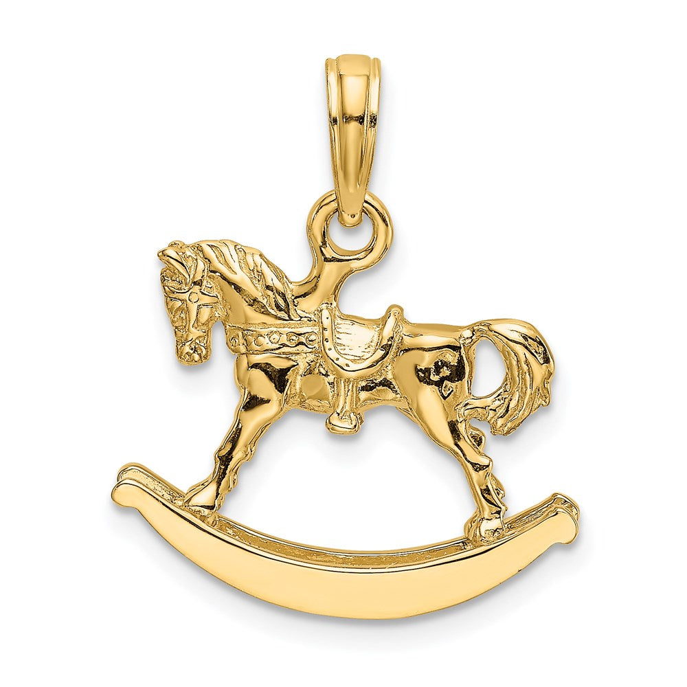 Image of ID 1 14k Yellow Gold Polished 3-D Rocking Horse Charm
