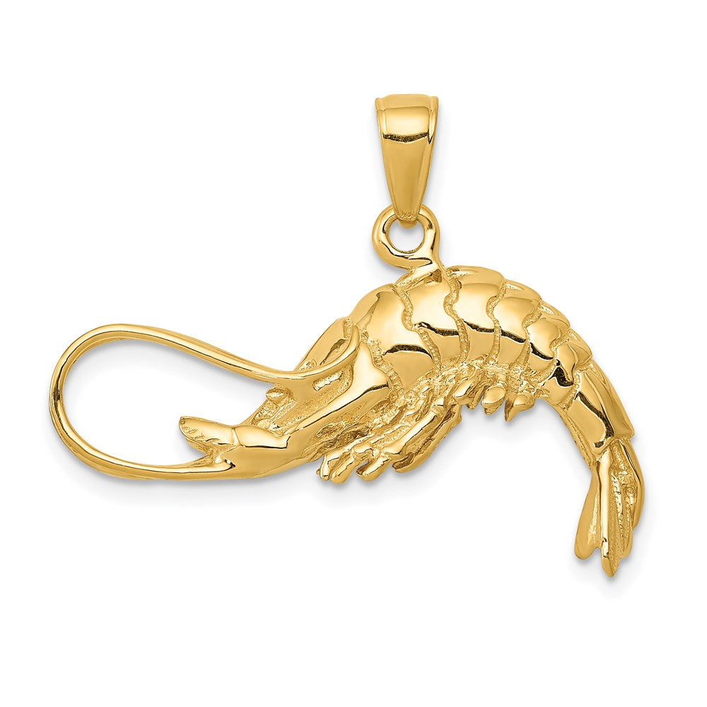 Image of ID 1 14k Yellow Gold Polished 3-D Shrimp Pendant