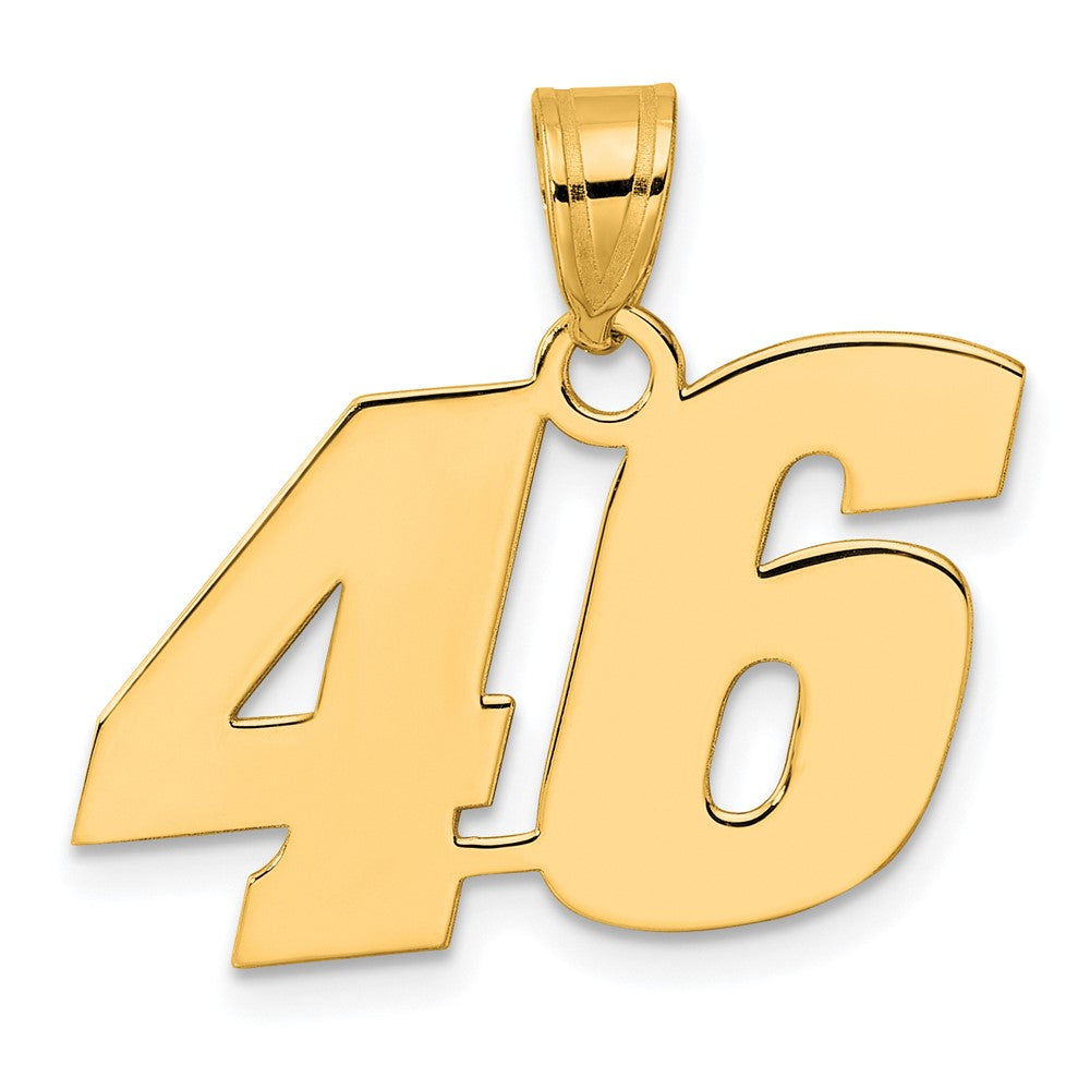 Image of ID 1 14k Yellow Gold Polished Block Number 46 Pendant