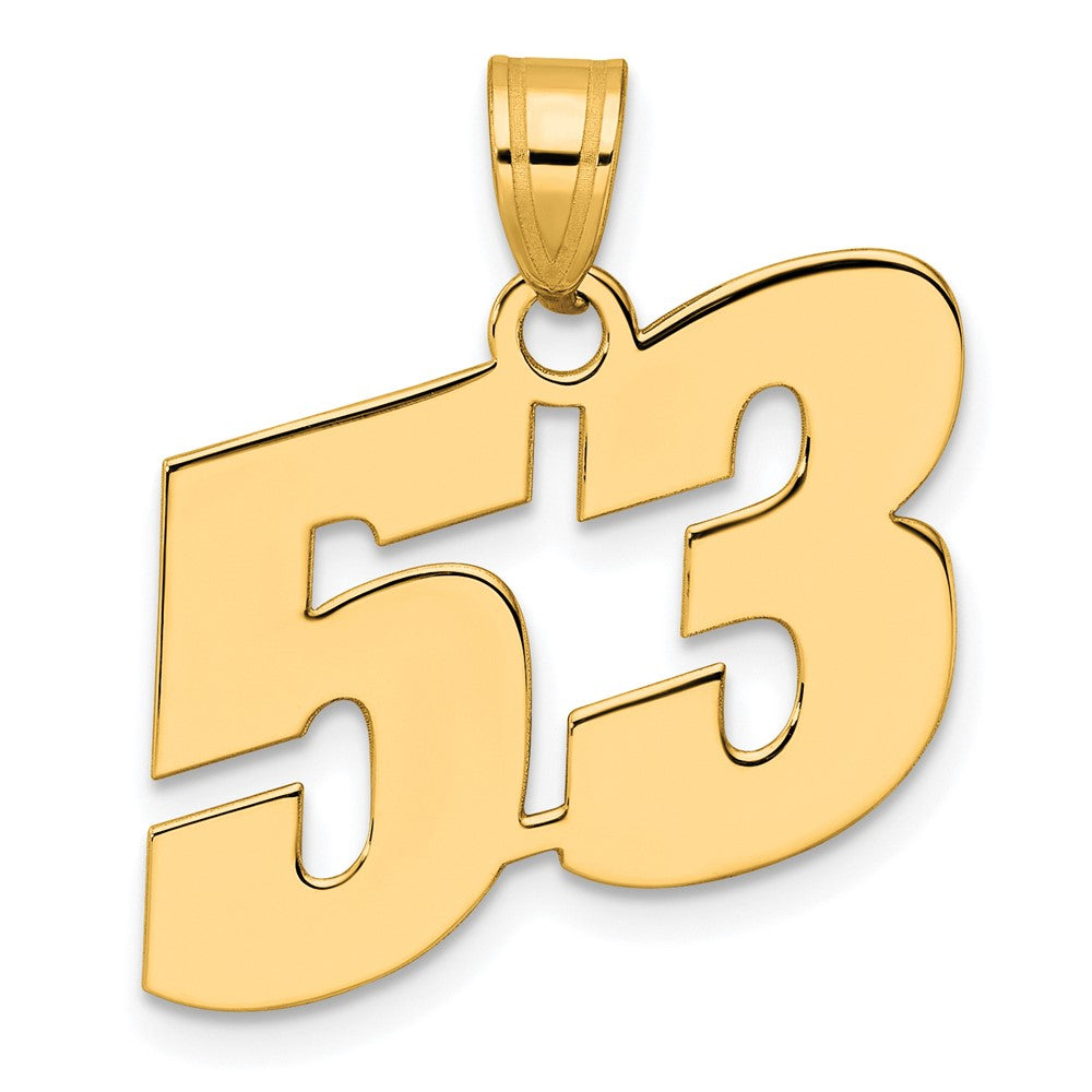 Image of ID 1 14k Yellow Gold Polished Block Number 53 Pendant