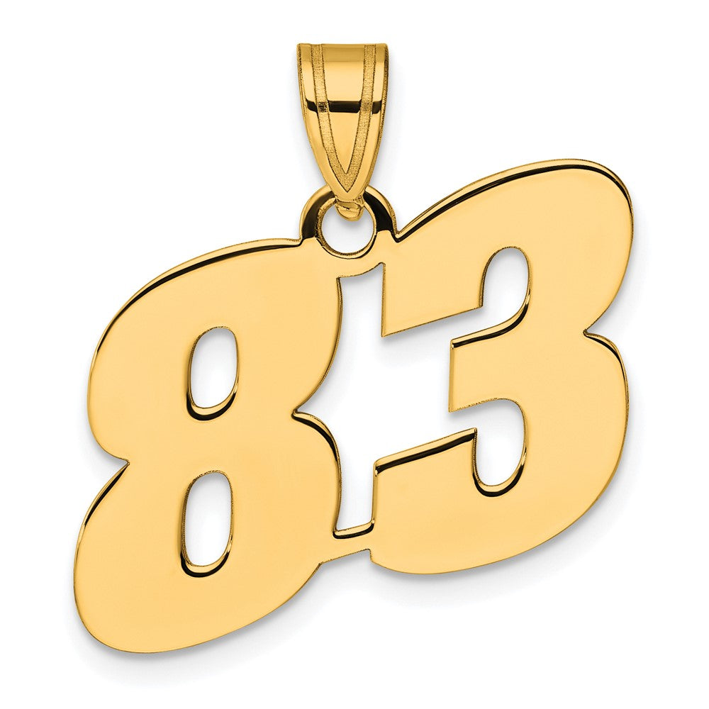 Image of ID 1 14k Yellow Gold Polished Block Number 83 Pendant