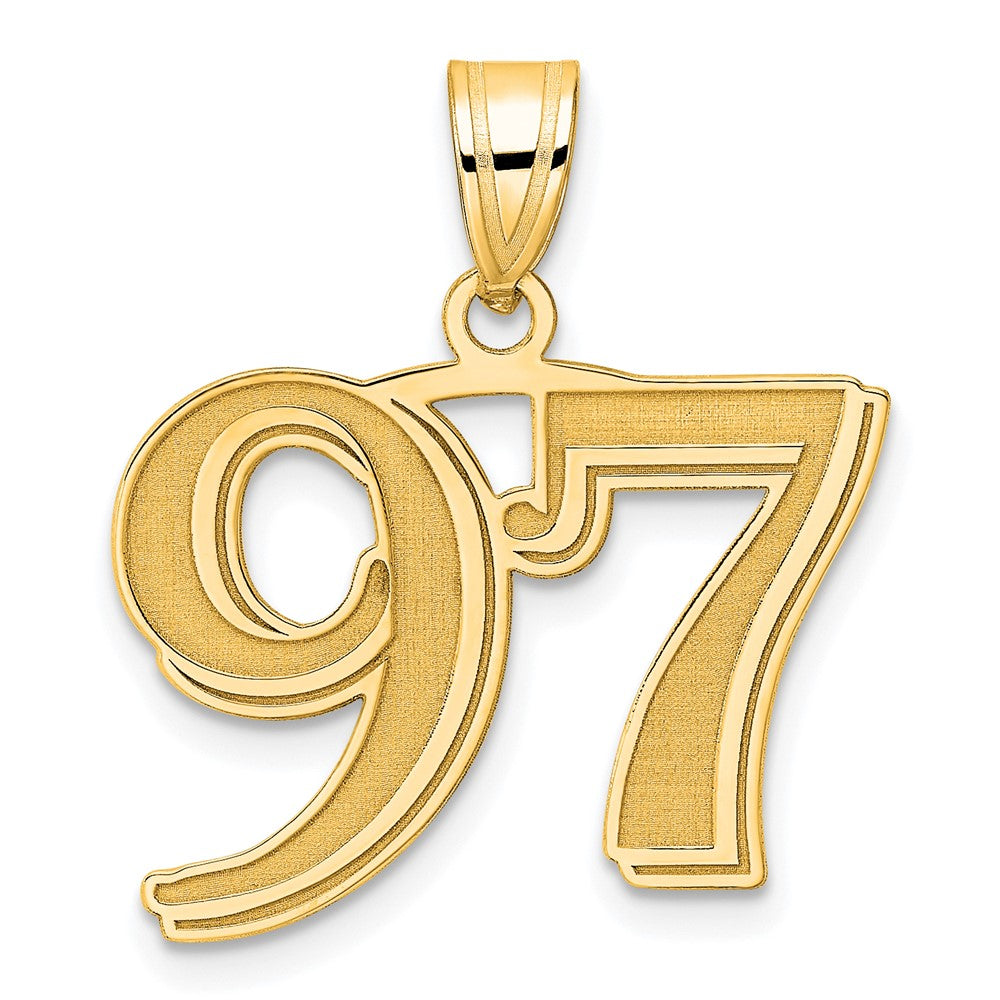 Image of ID 1 14k Yellow Gold Polished Etched Number 97 Pendant