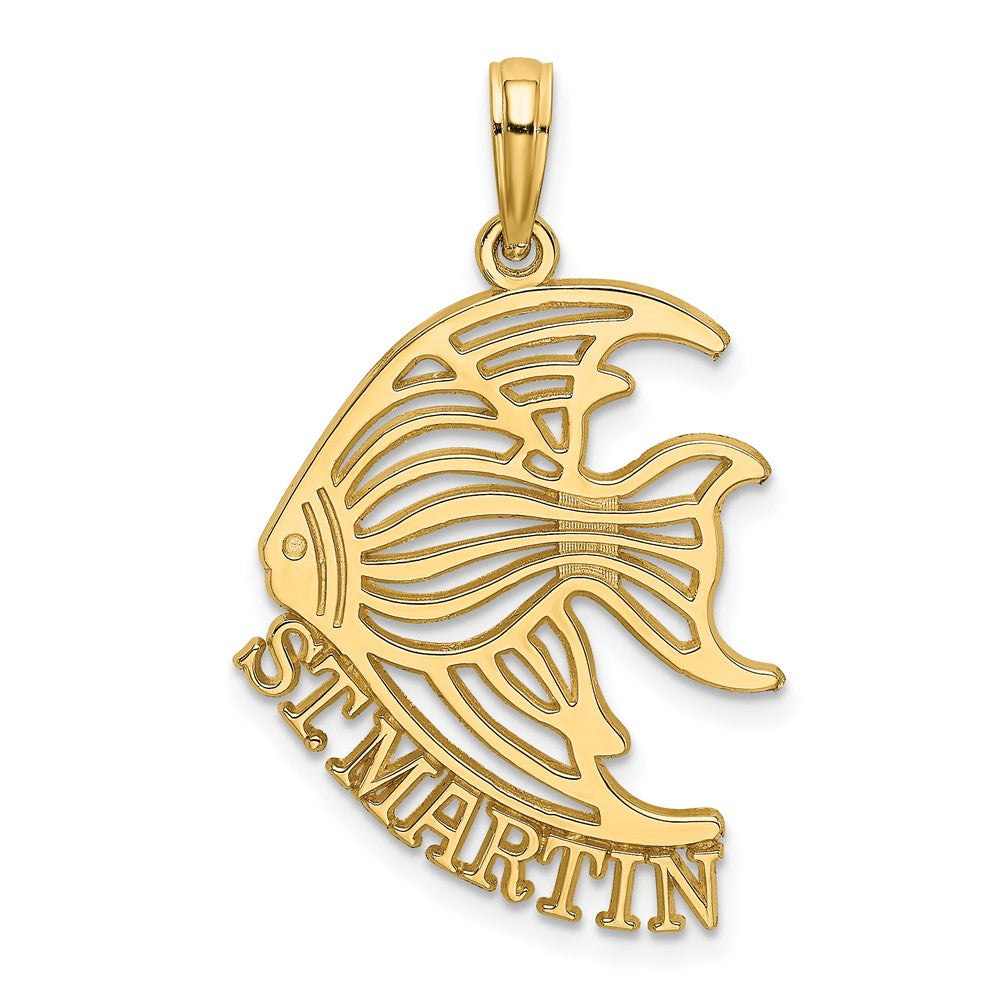 Image of ID 1 14k Yellow Gold Polished ST MARTIN Under Angelfish Charm