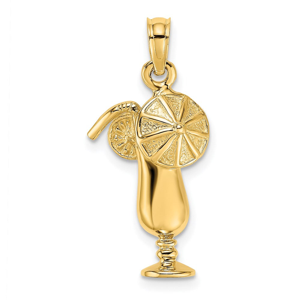 Image of ID 1 14k Yellow Gold Polished Tropical Drink Charm