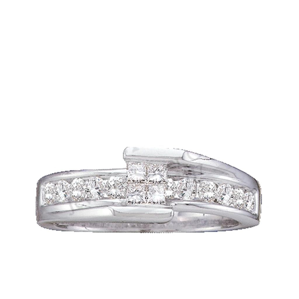 Image of ID 1 14k Yellow Gold Princess Diamond Band Ring 1/2 Cttw