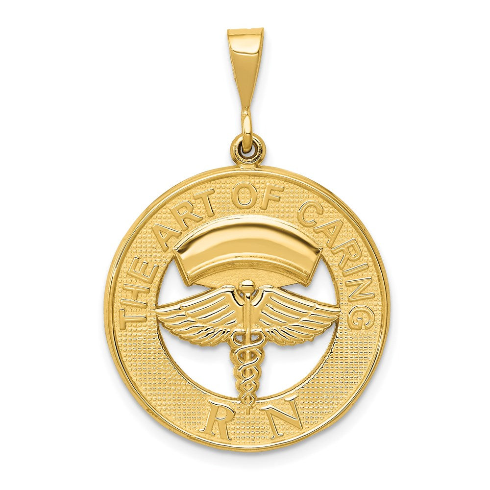 Image of ID 1 14k Yellow Gold RN THE ART OF CARING Pendant