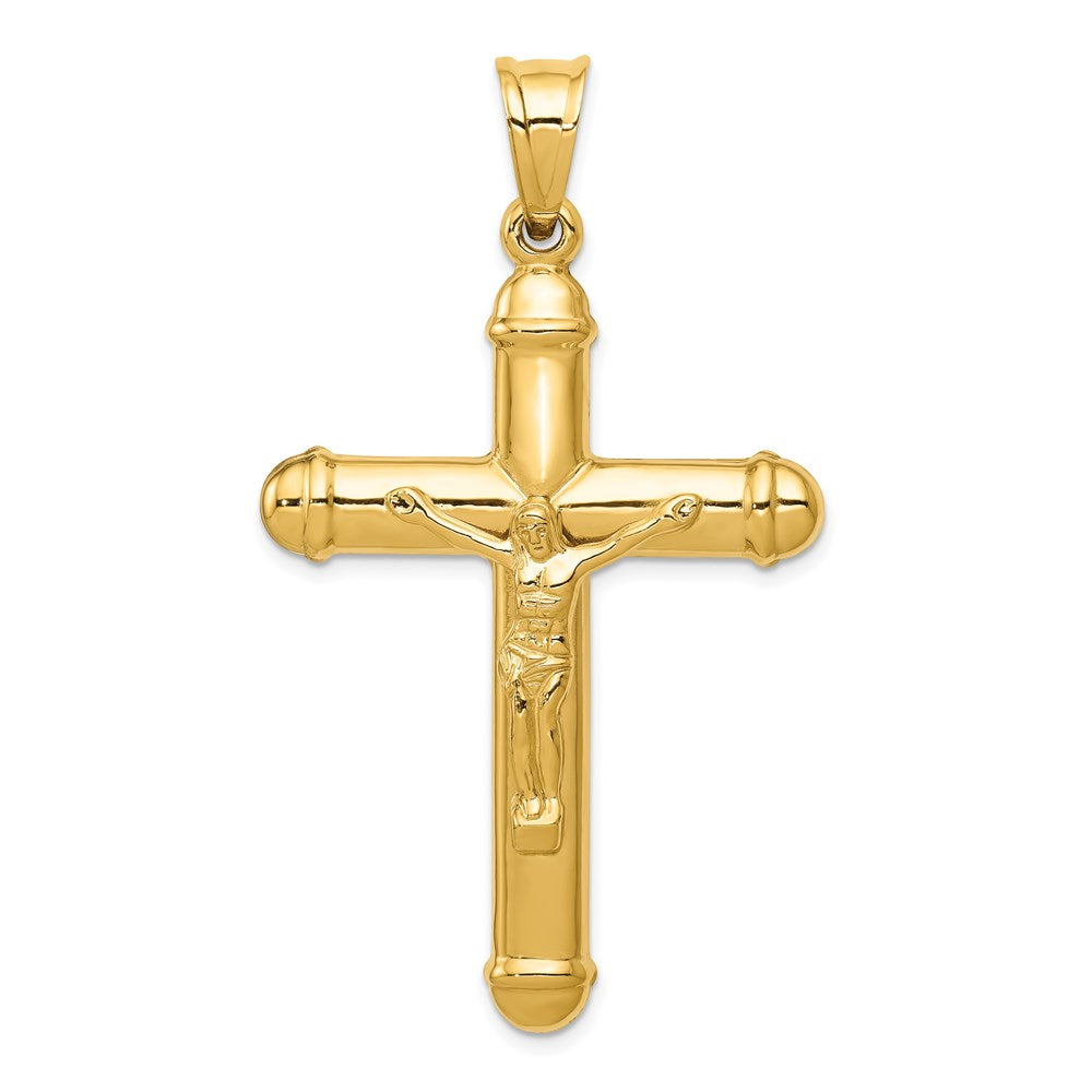 Image of ID 1 14k Yellow Gold Reversible Crucifix Pendant