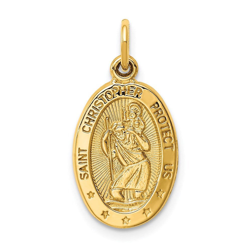 Image of ID 1 14k Yellow Gold Saint Christopher Medal Charm