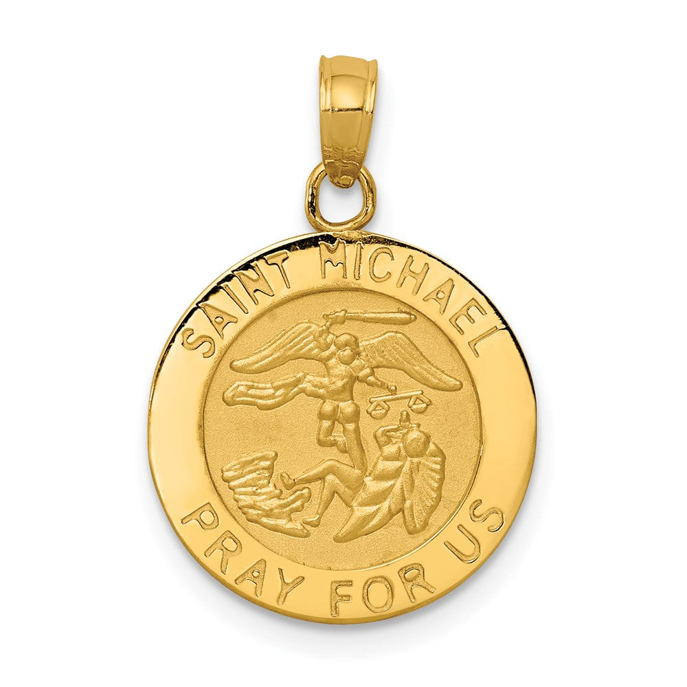 Image of ID 1 14k Yellow Gold Saint Michael Medal Pendant