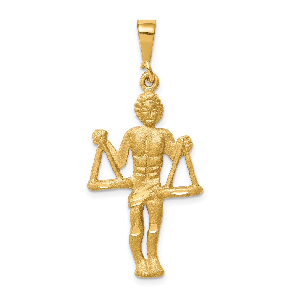 Image of ID 1 14k Yellow Gold Satin Diamond-cut Libra Zodiac Charm