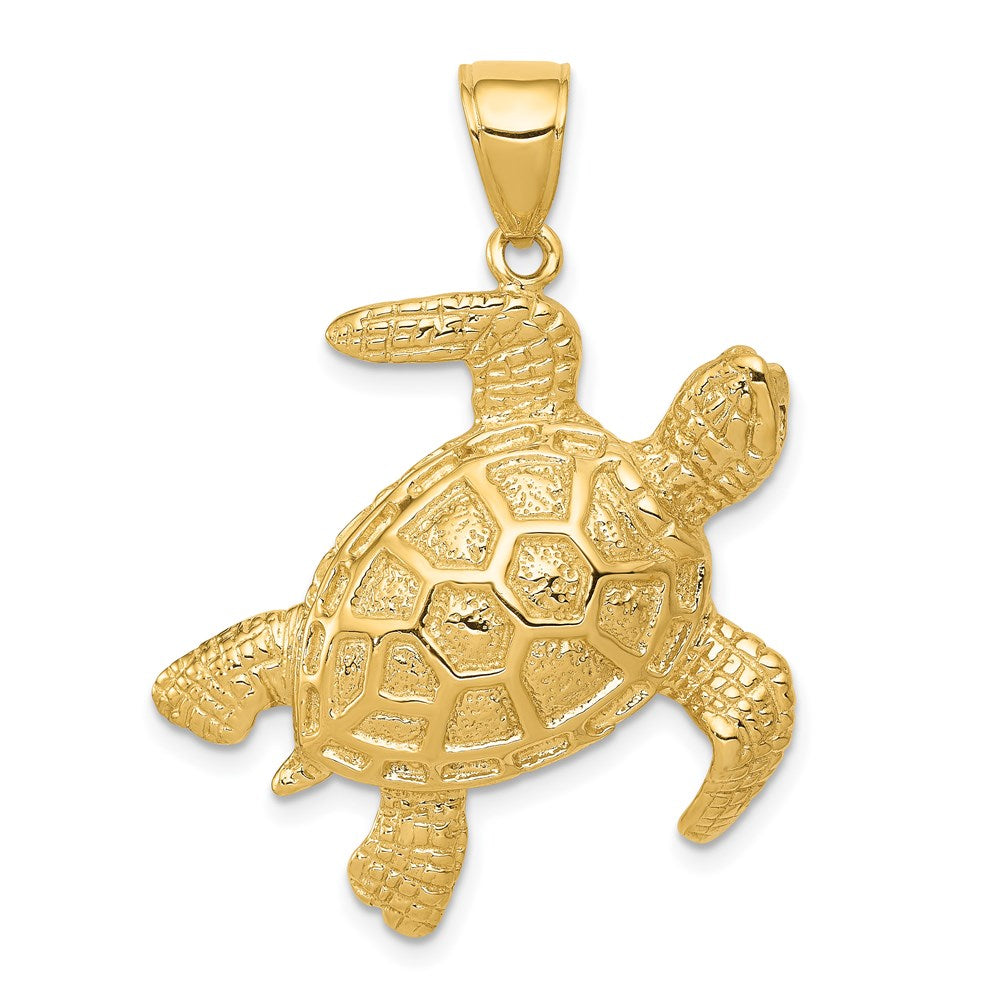 Image of ID 1 14k Yellow Gold Sea Turtle Pendant