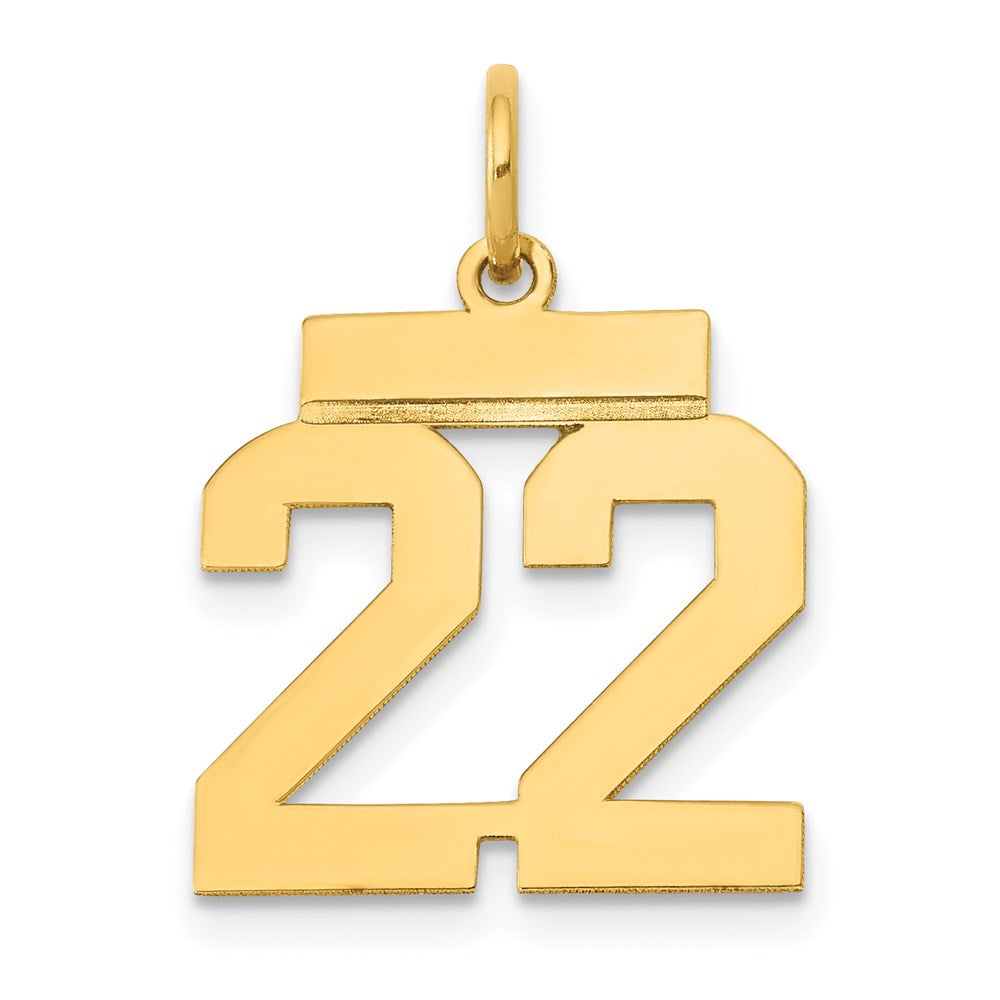 Image of ID 1 14k Yellow Gold Small Polished Number 22 Charm