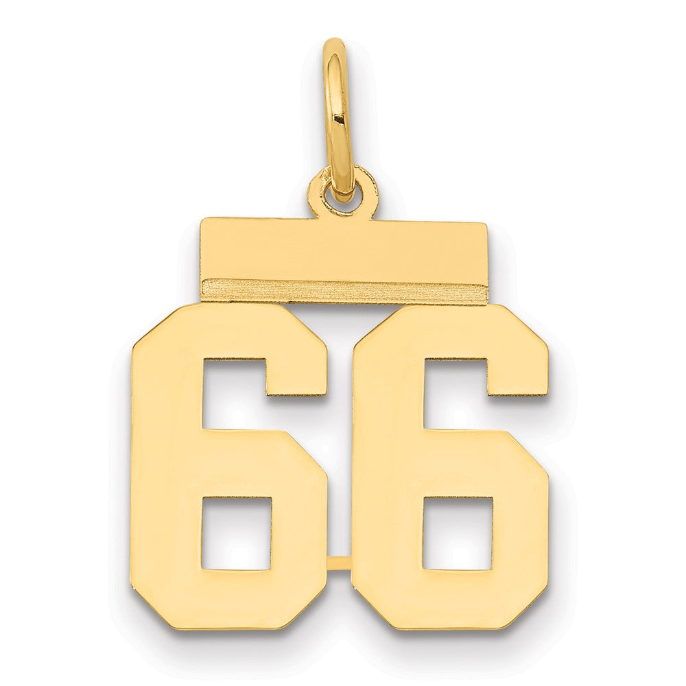 Image of ID 1 14k Yellow Gold Small Polished Number 66 Charm