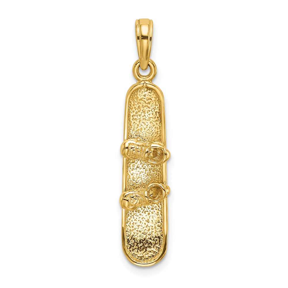 Image of ID 1 14k Yellow Gold Solid Polished 3-D Snowboard Charm