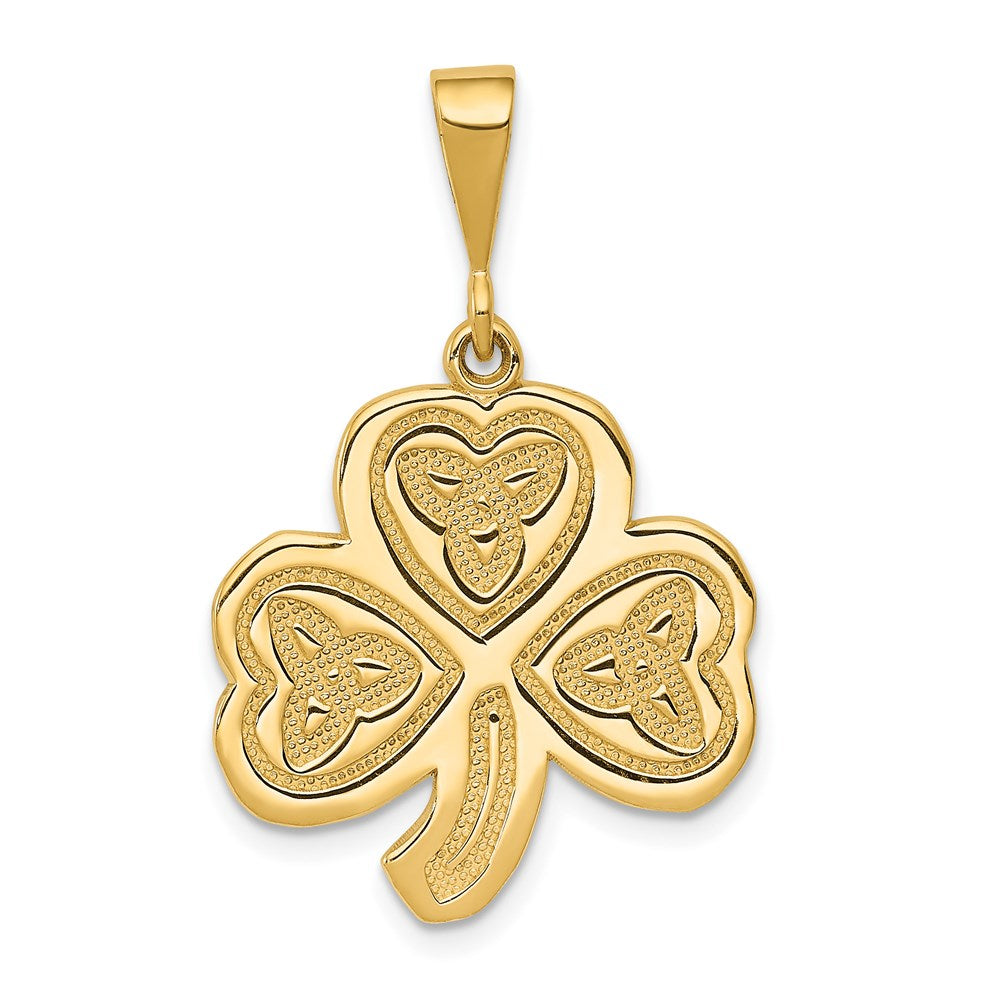 Image of ID 1 14k Yellow Gold Trinity Clover Pendant