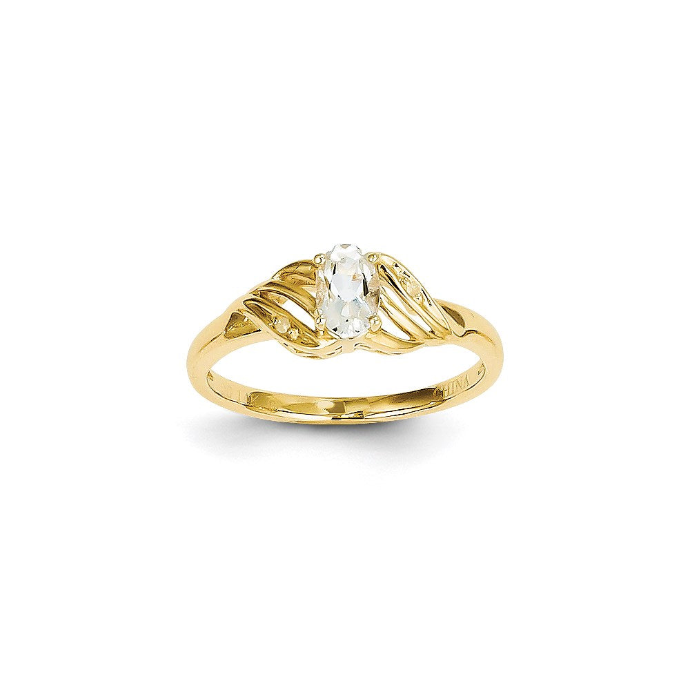 Image of ID 1 14k Yellow Gold White Topaz Diamond Ring