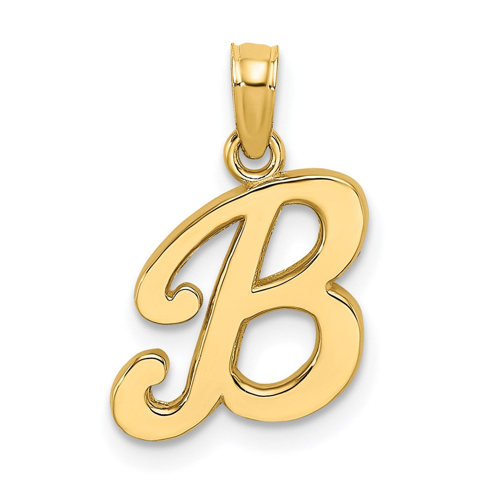 Image of ID 1 14k Yellow GoldY Script Letter B Initial Pendant