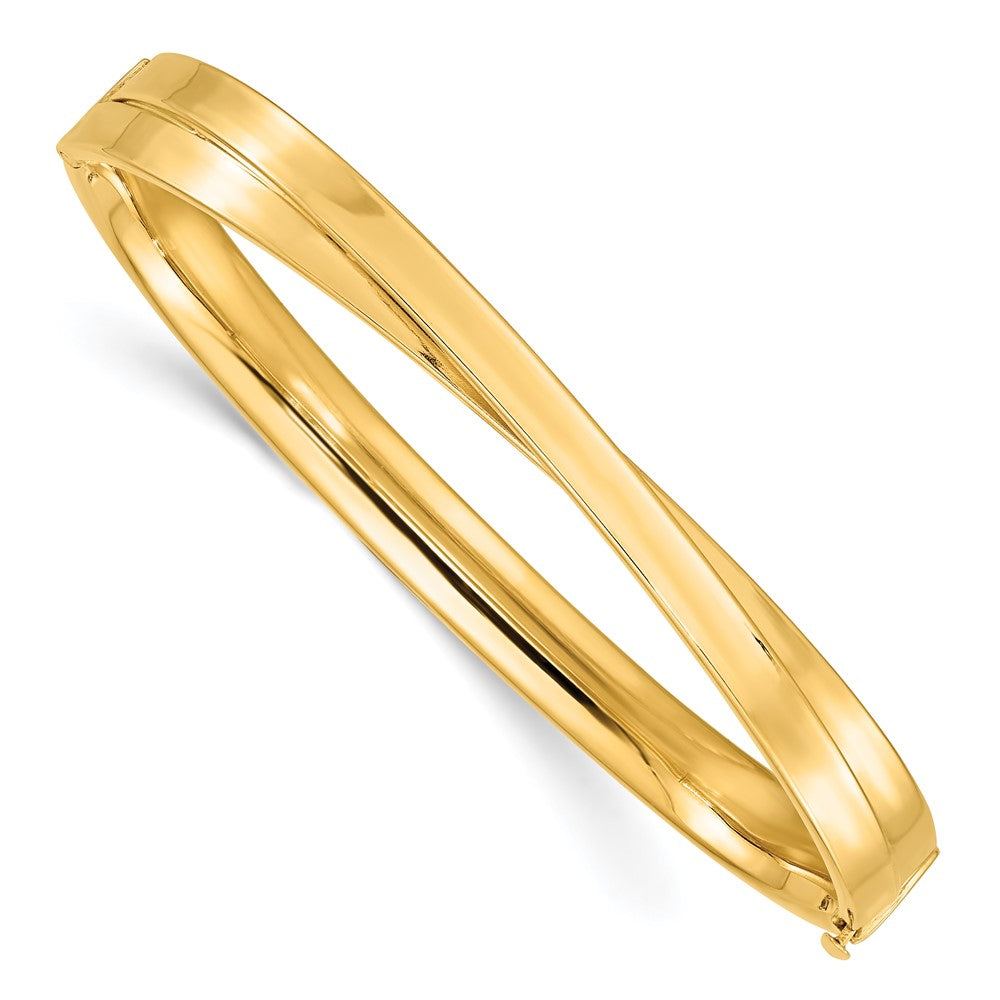 Image of ID 1 14k Yellow Goldy 4/16 Polished Bypass Hinged Bangle