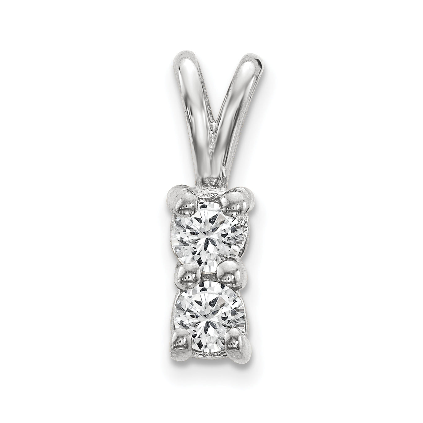 Image of ID 1 14kw 2 stone Diamond Pendant