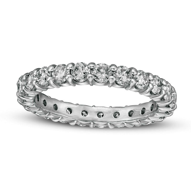 Image of ID 1 20 CT TW Natural Diamond Eternity Wedding Band in Solid 14K White Gold (I/I1)