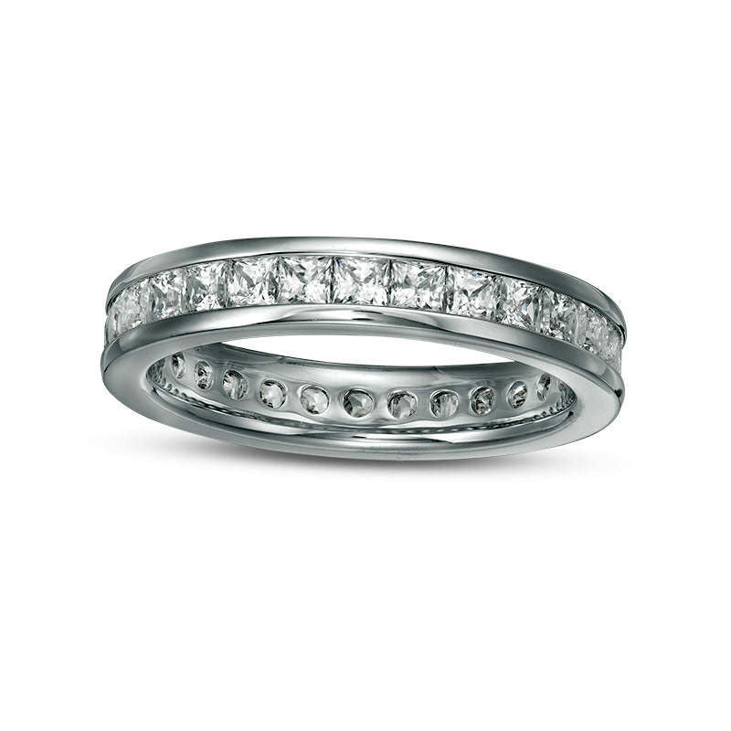 Image of ID 1 20 CT TW Princess-Cut Natural Diamond Eternity Band in Solid 14K White Gold (H/SI2)