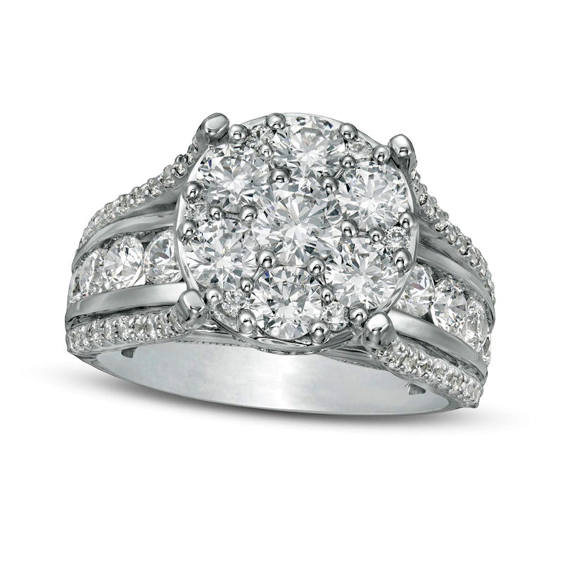 Image of ID 1 30 CT TW Composite Natural Diamond Channel Shank Engagement Ring in Solid 14K White Gold