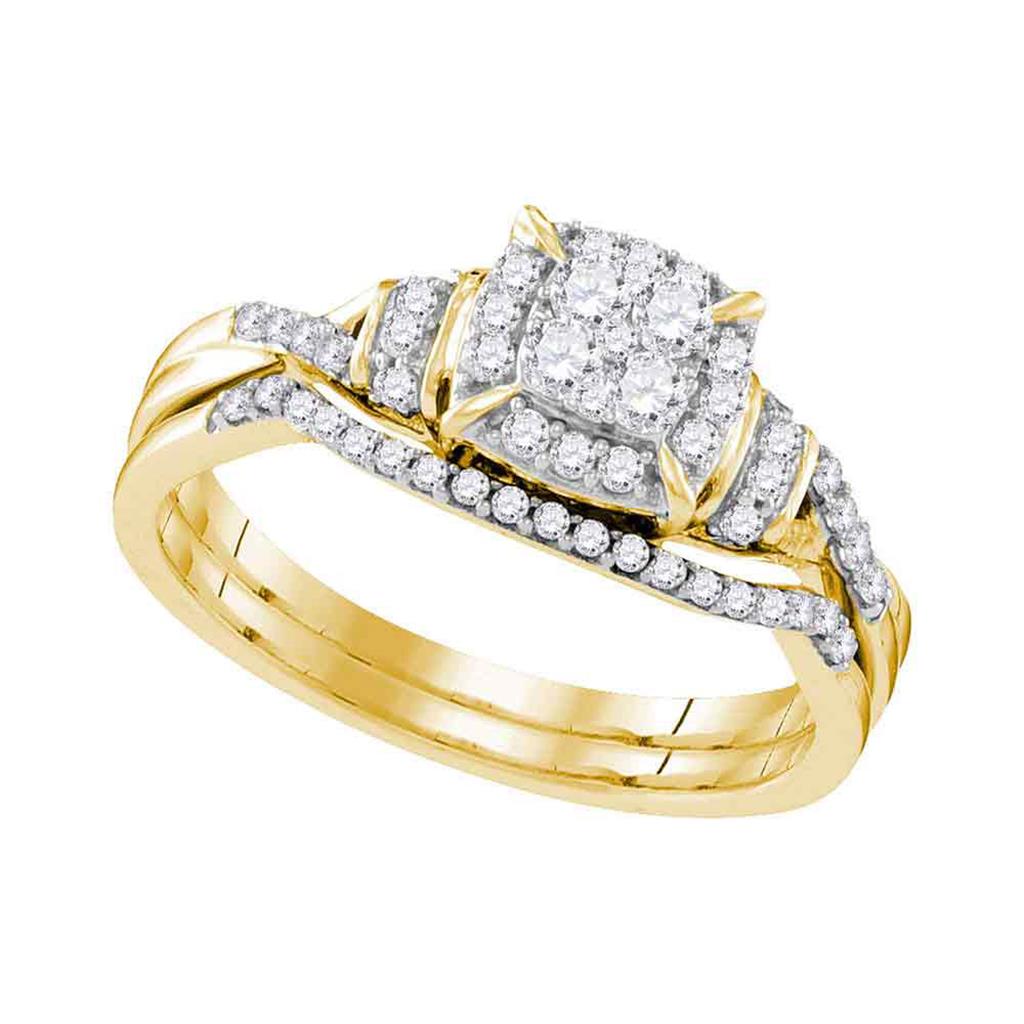 Image of ID 1 3/4 Ct Natural Diamond Bridal Engagement Ring Set in 10K Yellow Gold