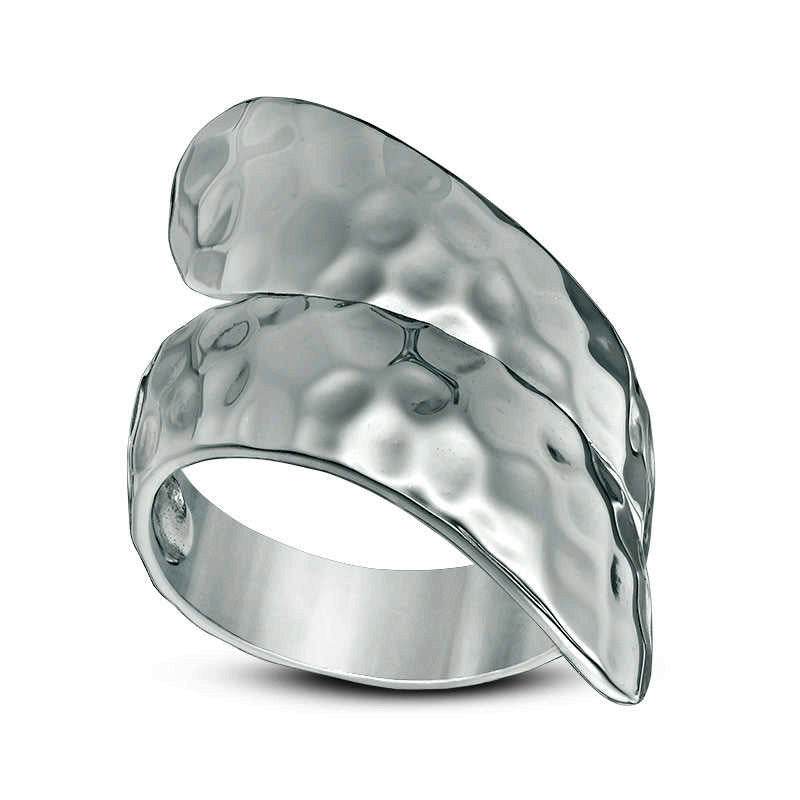 Image of ID 1 Hammered Bypass Wrap Ring in Sterling Silver