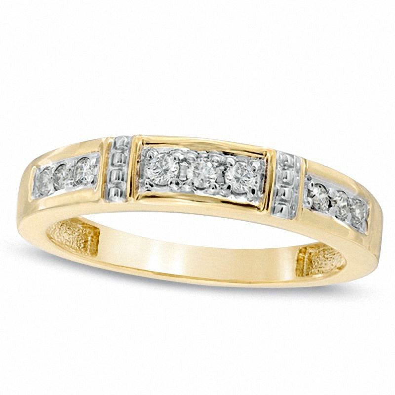 Image of ID 1 Ladies' 013 CT TW Natural Diamond Collar Wedding Band in Solid 10K Yellow Gold