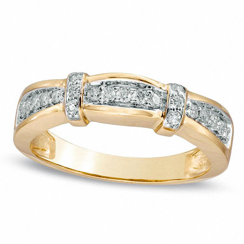 Image of ID 1 Ladies' 020 CT TW Natural Diamond Collar Wedding Band in Solid 10K Yellow Gold
