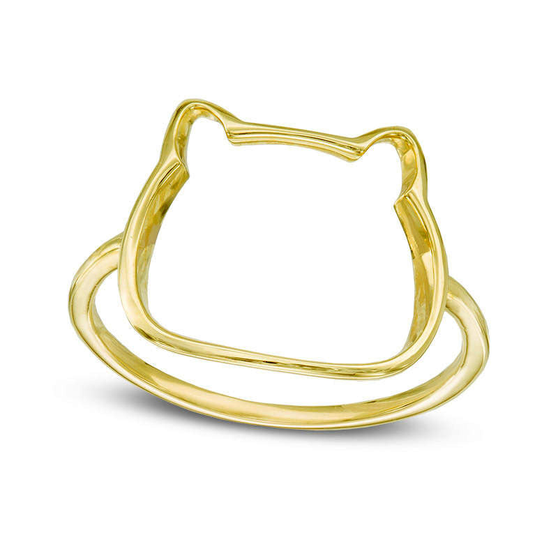 Image of ID 1 Ladies' Cat Outline Ring in Solid 10K Yellow Gold - Size 7