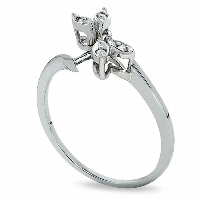 Image of ID 1 Ladies' Natural Clarity Enhanced Diamond Accent Solitaire Enhancer in Solid 10K White Gold