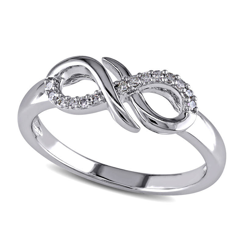 Image of ID 1 Natural Diamond Accent Infinity Ring in Sterling Silver