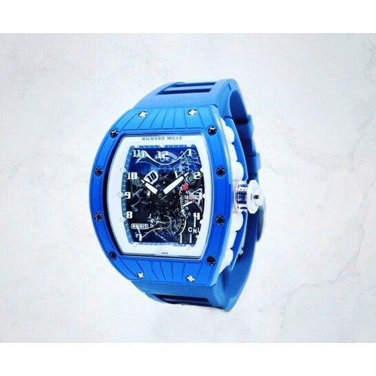 Image of ID 1 Original Richard Mille Tourbillon Hand Wind Watch RM015 Blue