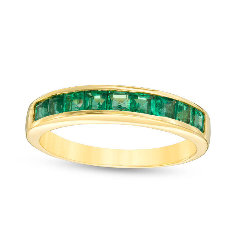 Image of ID 1 Princess-Cut Emerald Channel-Set Band in Solid 14K Gold