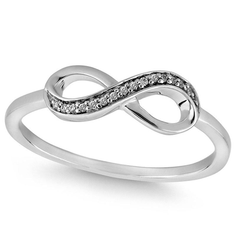 Image of ID 1 Princess-Cut Natural Diamond Accent Infinity Ring in Solid 10K White Gold